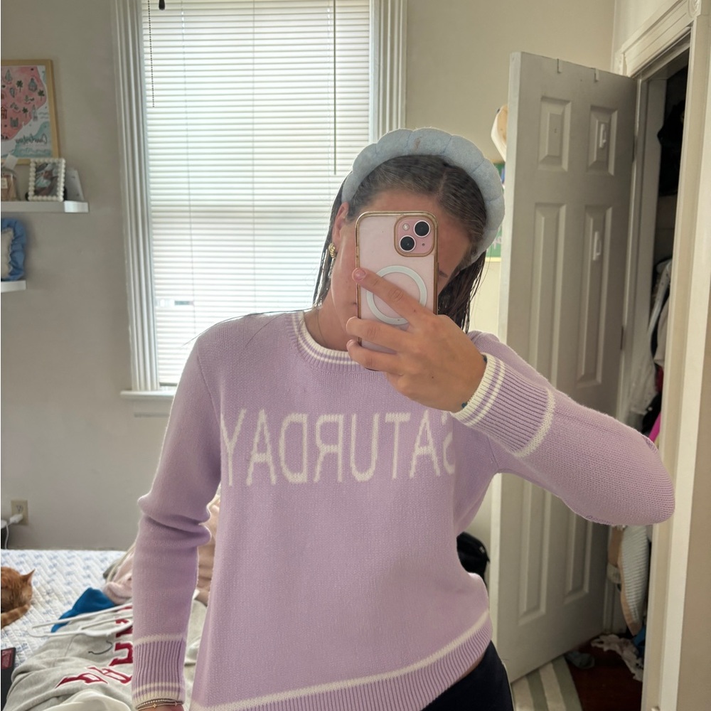 Women's Lavender 'Saturday' Crew Neck Sweater